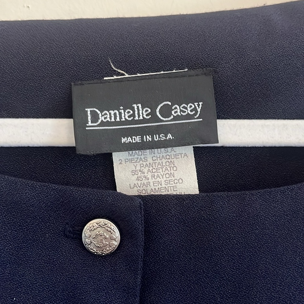 Vintage Danielle Casey Button Down Top‎ Tunic Nautical Coastal Old Money Classic - Picture 2 of 8